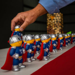AOTC figurines lined up on a desk