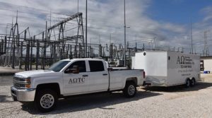 AOTC truck providing utility support and construction in Tampa