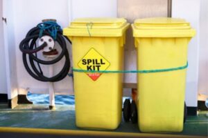 A spill response kit for chemical spills in warehouses