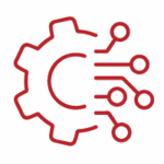 Icon of a gear with nodes branching from it