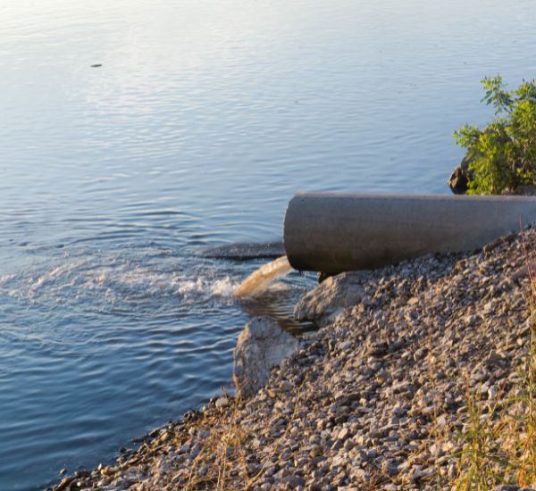 stormwater pouring into waterway